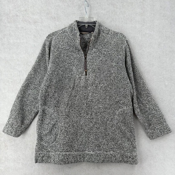 Soft Surroundings Luxe Sherpa Ultra Plush‎ Pullover Sweater LARGE Fleece Gray - Picture 1 of 14